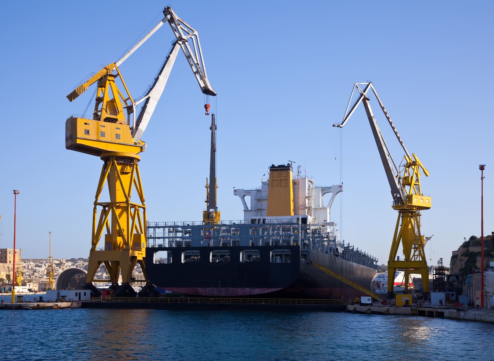 Large vessel in dry dock