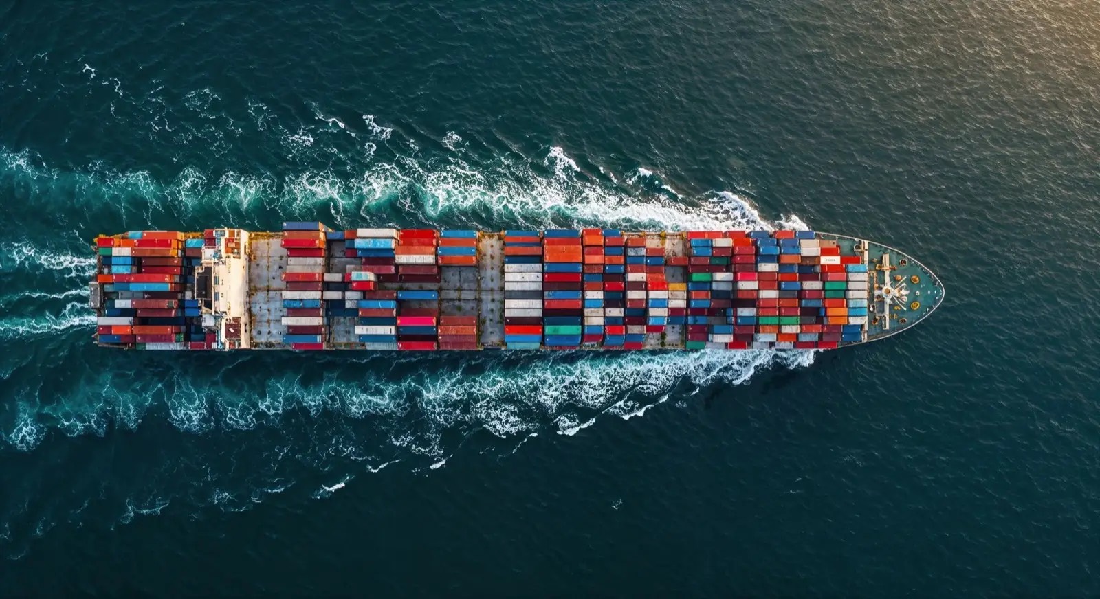 Cargo ship sailing on the ocean